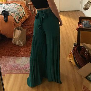 Free People One Aloha Wide-Leg Pants in Green